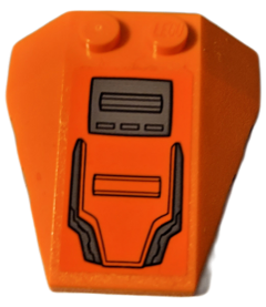 Lego Wedge 4 x 4 Triple with Stud Notches with Dark Bluish Gray Armor Plates with Black Outlines Pattern (Sticker) - Set 76194