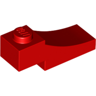 Lego Brick Curved, 3 x 1 with 1/3 Inverted Cutout / Red