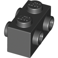 Lego Brick Special 1 x 2 with Studs on 2 Sides / Black