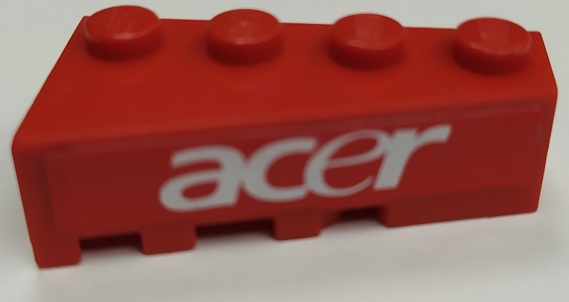 Lego Wedge 4 x 2 Right with White 'acer' Pattern (Sticker) - Set 8142-1