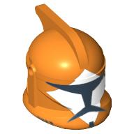 Lego Helmet Clone Trooper Phase 1, with Side Holes, Bomb Squad Trooper Print / Orange