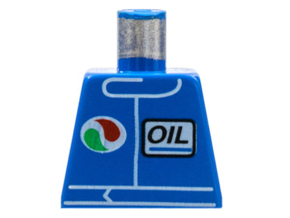 Lego Torso Octan Logo and Italic Font 'OIL' Pattern / Blue