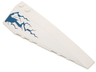 Lego Wedge 10 x 3 Right with Blue Lightning Pattern (Sticker) - Set 70724 / White