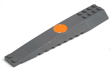 Lego Wedge 16 x 4 Triple Curved with Reinforcements with Worn Orange Circle Pattern (Sticker) - Set 6208