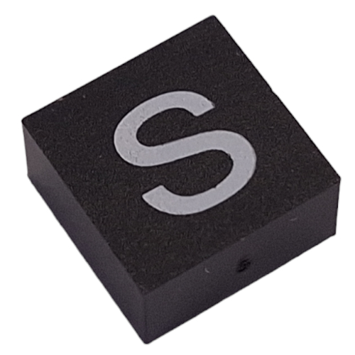 Lego Modulex Tile 2 x 2 with White 's' Print, without Internal Supports / Modulex Tile Brown