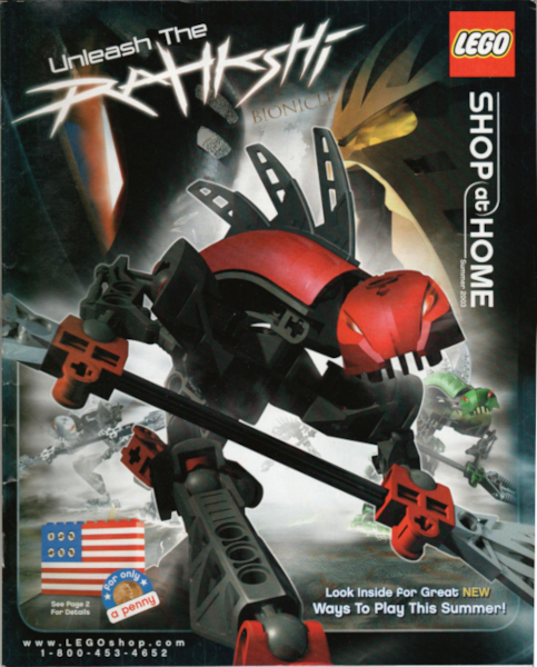 Lego 2003 Shop at Home - Summer - Version D Bionicle Rahkshi on Cover (38 Pages) (WOR U-0702)