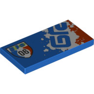 Lego Tile 2 x 4 with 'WGP 06' and 'allinol' Print Model Left Side
