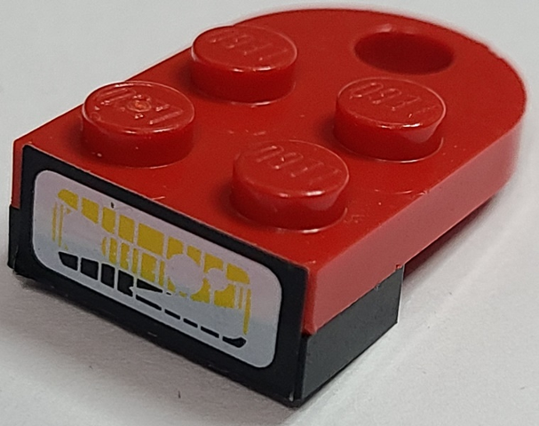 Lego Stickered Assembly 3 x 2 x 2/3 with Yellow Headlight Pattern (Sticker) - Set 8210