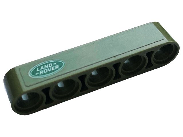 Lego Technic, Liftarm Thick 1 x 5 with Land Rover Logo Pattern Model Right Side (Sticker) - Set 42110 / Olive Green