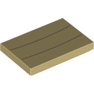 Lego Tile 2 x 3 with Dark Tan Lines Print