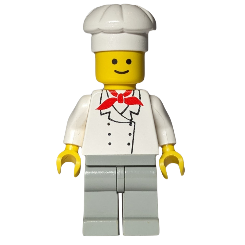 Lego Chef - White Torso, Light Gray Legs (3626a Head)