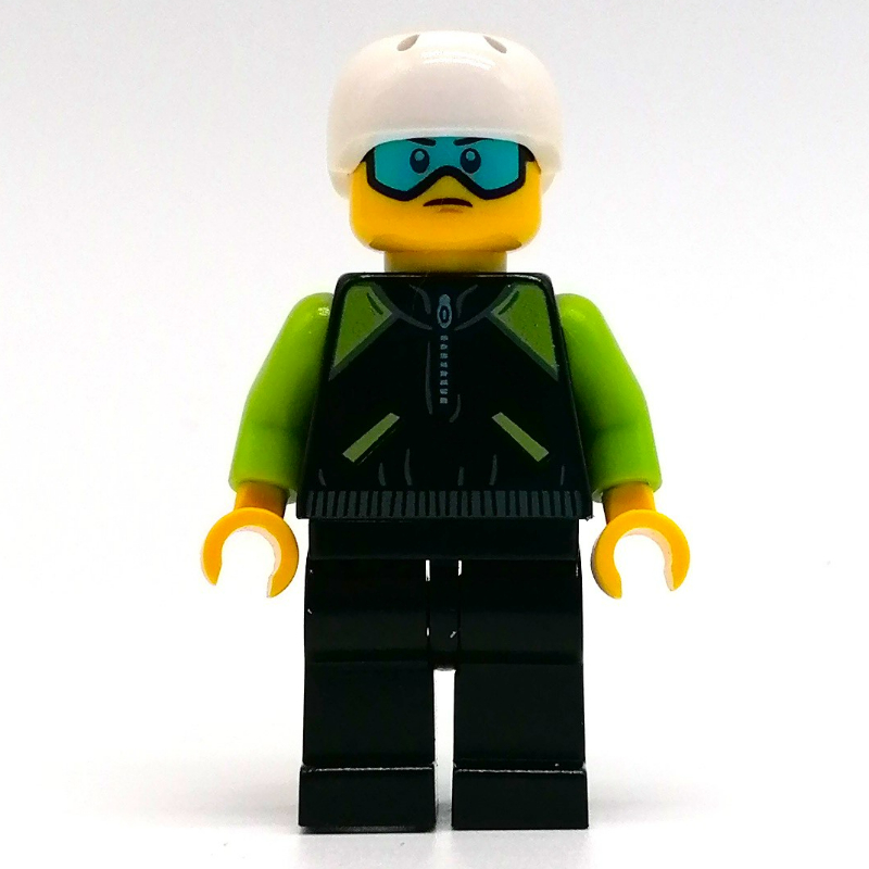 Lego Black Torso, Lime Arms, Black Legs, White Helmet