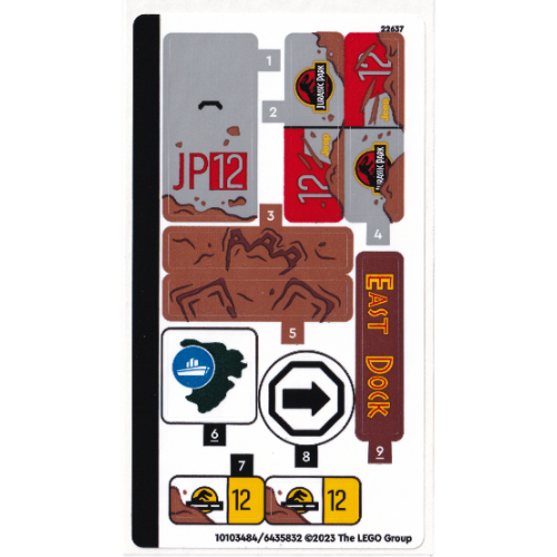 Lego Sticker Sheet for Set 76958-1 / [No Color/Any Color]