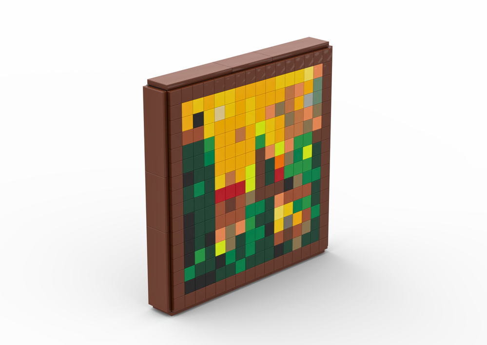 Lego "Albanian" Minecraft Painting with 16x16 Brown Modular Frame