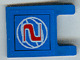 Lego Flag 2 x 2 Square with Flat Edge with Red Number 2 and White Wire Frame Basketball on Blue Background Pattern (Sticker) - Sets 3432 / 3433 / Blue