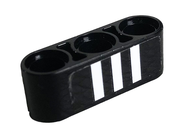 Lego Technic, Liftarm Thick 1 x 3 with 3 White Stripes on Black Background Pattern (Sticker) - Set 42096