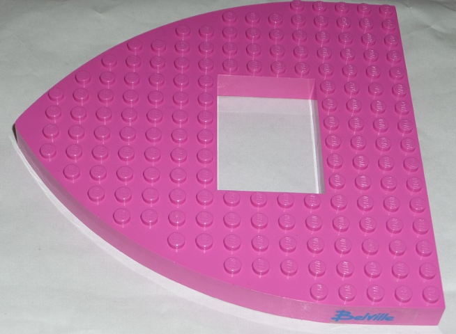 Lego Boat, Bow Brick 16 x 16 x 1 with 4 x 6 Cutout with 'Belville' Pattern (Sticker) - Set 5848
