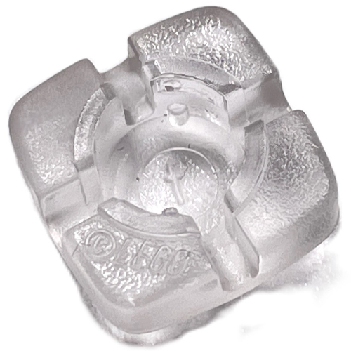 Lego Clikits Icon, Square 2 x 2 Small, with Hole [Frosted] / Trans-Clear