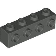 Lego Brick Special 1 x 4 with 4 Studs on One Side / Dark Gray