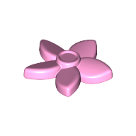 Lego Plant, Flower with 5 Pointed Petals and Pin