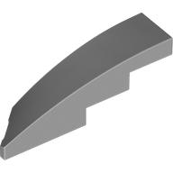 Lego Brick Wedged, Curved 1 x 4 with Stud Notch Right / Light Bluish Gray