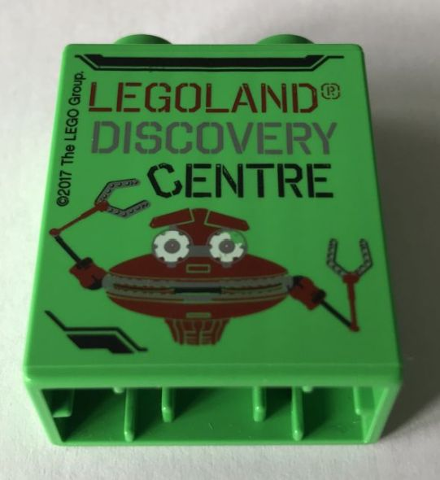 Lego Duplo, Brick 1 x 2 x 2 with LEGOLAND Discovery Centre Robot Pattern