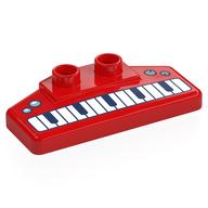 Lego Duplo Rear Spoiler 2 x 4 x 1 / 2 with Piano / Keyboard Print / Red