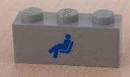 Lego Brick 1 x 3 with Train Passenger Car Pattern (Sticker) - Sets 4547 / 10002
