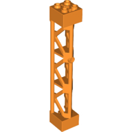 Lego Support 2 x 2 x 10 Girder Triangular Vertical - Type 4 - 3 Posts, 3 Sections / Orange