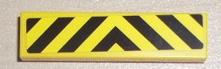 Lego Tile 1 x 4 with Black and Yellow Danger Stripes Pattern (Sticker) - Set 7936
