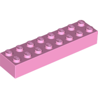 Lego Brick 2 x 8 / Bright Pink
