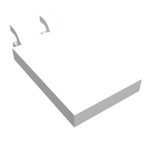 Lego Tile Special 2 x 3 with 2 Clips [Thick U Clips] / White
