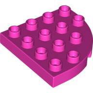 Lego Duplo Plate Round Corner 4 x 4 / Dark Pink