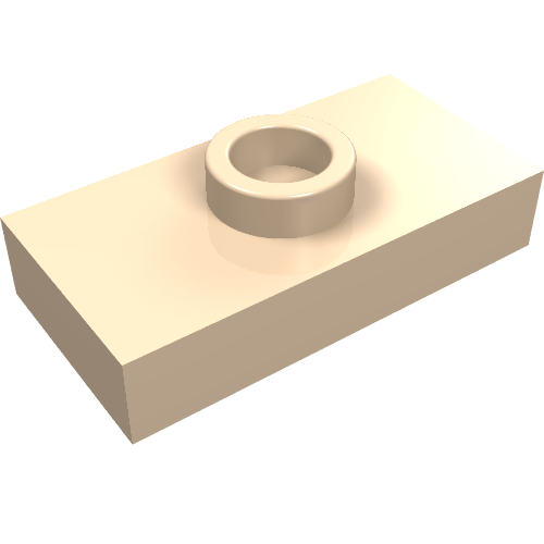 Lego Plate Special 1 x 2 with 1 Stud without Groove (Jumper) / Light Nougat