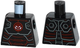 Lego Torso Iron Skull with Hydra Logo Pattern / Black
