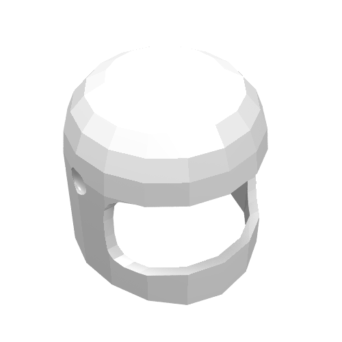 Lego Helmet Classic with Thin Chin Guard and Visor Dimples / White