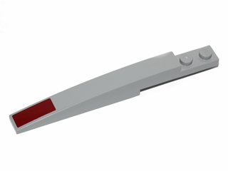 Lego Slope, Curved 10 x 1 with Dark Red Rectangle Pattern on Front (Sticker) - Set 75012