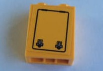Lego Brick 1 x 2 x 2 with Inside Stud Holder with Door Hatch Pattern (Sticker) - Set 60160