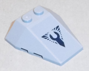 Lego Wedge 4 x 4 Triple with Stud Notches with StarScavenger Logo Pattern (Sticker) - Set 75147 / Light Bluish Gray