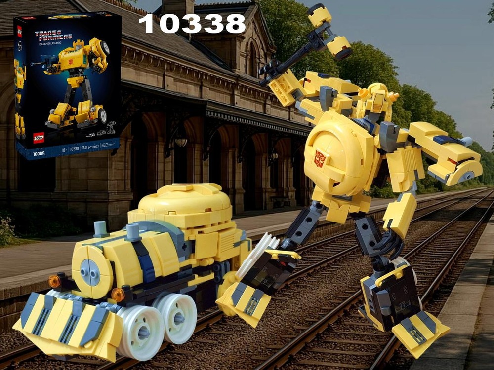 Lego Transformer Bumblebee (Hearts of Steel ) / train locomotive using LEGO 10338: Bumblebee