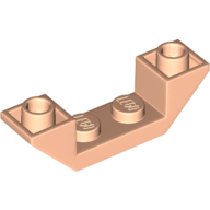 Lego Brick Sloped Inverted 45° 4 x 1 Double with 1 x 2 Recessed / Light Nougat