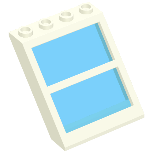 Lego Window 4 x 4 x 3 Roof with Centre Bar / White