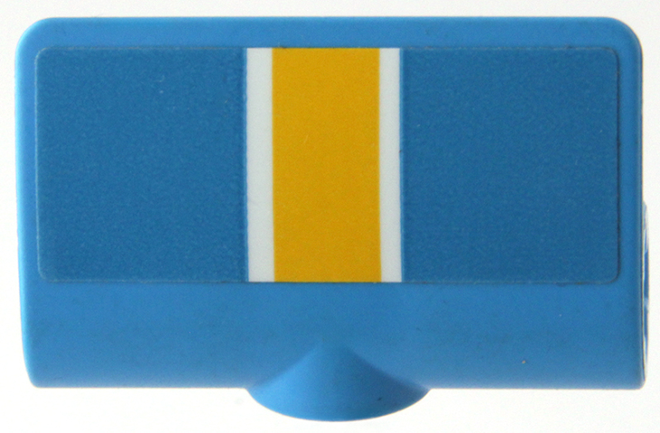 Lego Technic, Panel Curved 2 x 3 x 1 with Yellow and White Stripes Pattern (Sticker) - Set 42124