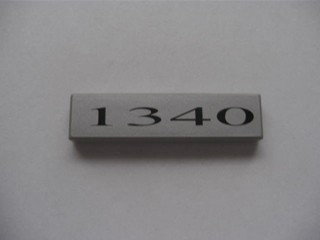 Lego Tile 1 x 4 with '1340' Pattern (Sticker) - Set 10022/10025 / Light Gray