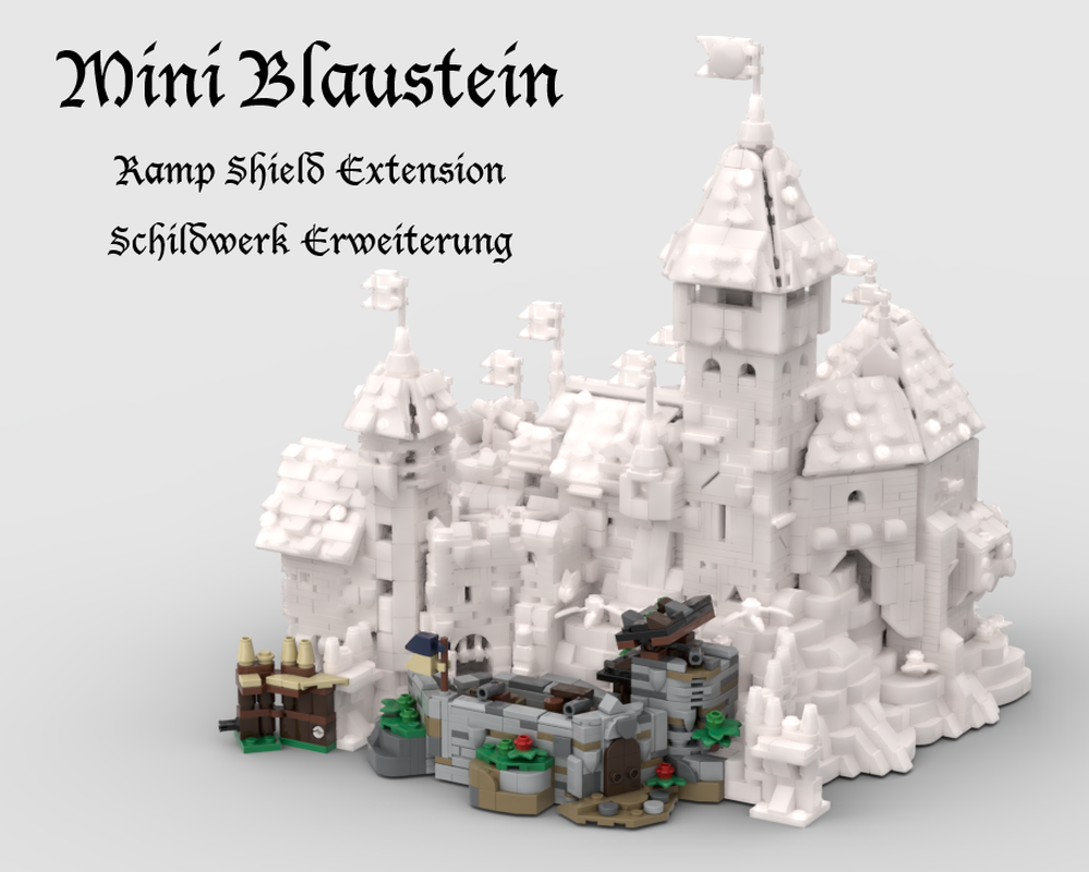 Lego Mini Blaustein Castle - Ramp Shield Extension / Schildwerk Erweiterung (Version 5.2)