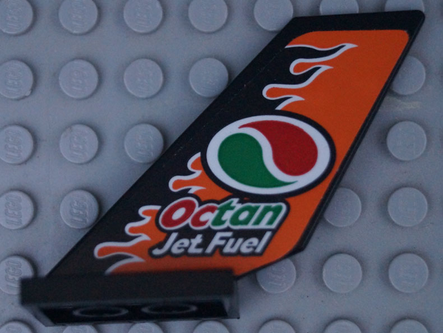 Lego Tail Shuttle with Octan Logo and 'Jet Fuel' Pattern on Both Sides (Stickers) - Set 60178 / Black