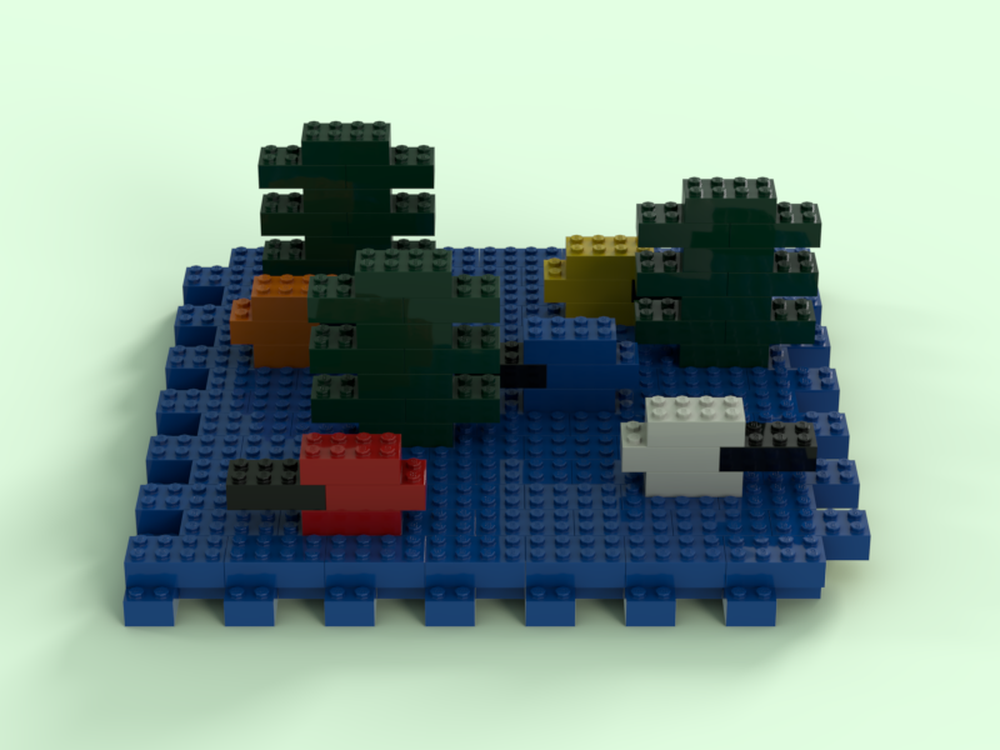 Lego 2x4 brick only aquarium