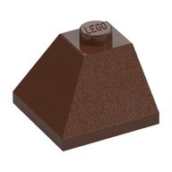 Lego Brick Sloped 45° 2 x 2 Double Convex / Brown