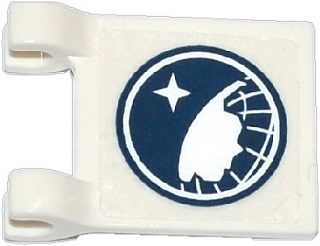Lego Flag 2 x 2 Square with Flat Edge with Arctic Explorer Logo Pattern on Both Sides (Stickers) - Set 60036