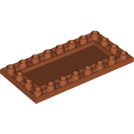 Lego Tile Special 4 x 8 Inverted / Dark Orange